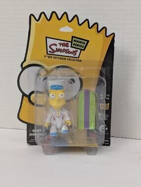 Rare The Simpsons Bart Simpson 3" Qee Keychain Mania Series 2007 New